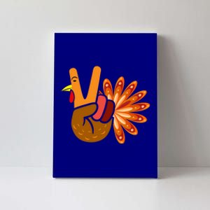 Thanksgiving Blessed Peace Hand Sign Thankful Turkey Gift Canvas