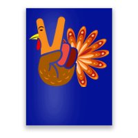 Thanksgiving Blessed Peace Hand Sign Thankful Turkey Gift Poster