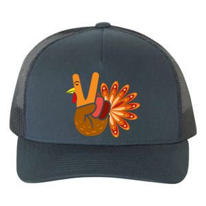 Thanksgiving Blessed Peace Hand Sign Thankful Turkey Gift Yupoong Adult 5-Panel Trucker Hat