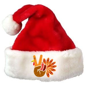 Thanksgiving Blessed Peace Hand Sign Thankful Turkey Gift Premium Christmas Santa Hat