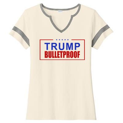 Trump Bulletproof Pro Trump America Ladies Halftime Notch Neck Tee