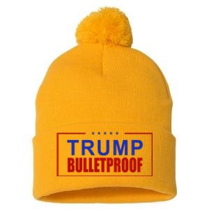 Trump Bulletproof Pro Trump America Pom Pom 12in Knit Beanie