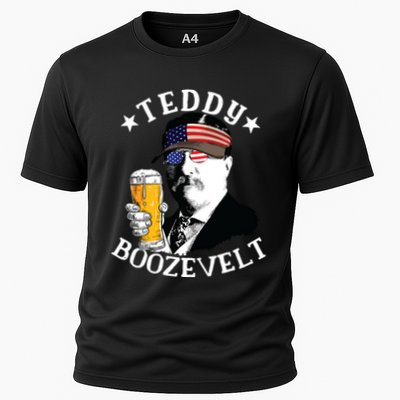 Teddy Boozevelt President Theodore Roosevelt Drinking Beer Performance Shirt