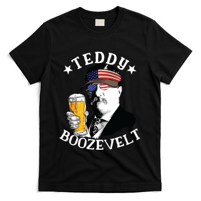 Teddy Boozevelt President Theodore Roosevelt Drinking Beer T-Shirt