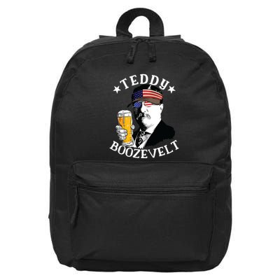 Teddy Boozevelt President Theodore Roosevelt Drinking Beer 16 in Basic Backpack
