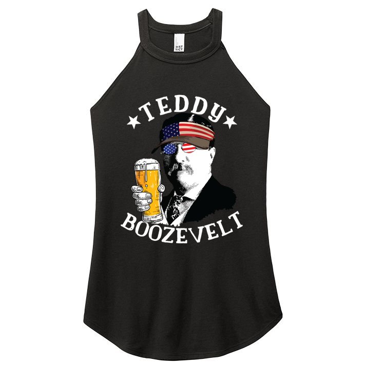 Teddy Boozevelt President Theodore Roosevelt Drinking Beer Women's Perfect Tri Rocker Tank