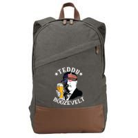 Teddy Boozevelt President Theodore Roosevelt Drinking Beer Cotton Canvas Backpack