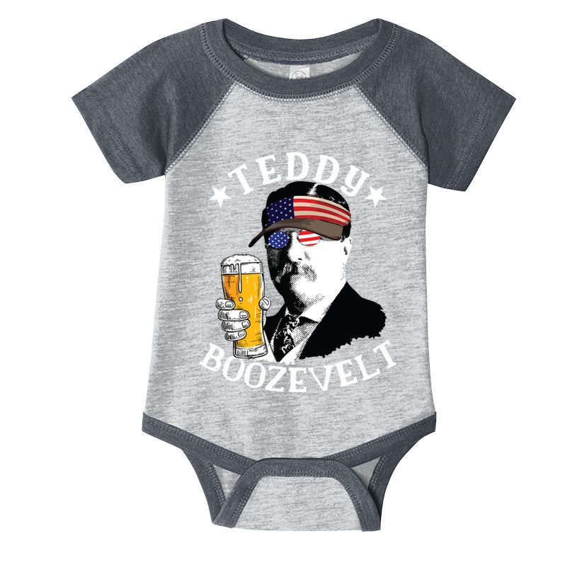 Teddy Boozevelt President Theodore Roosevelt Drinking Beer Infant Baby Jersey Bodysuit