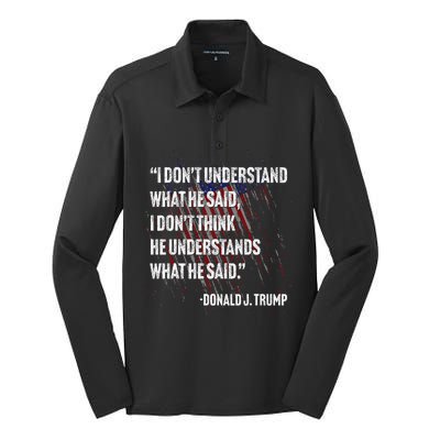 Trump Biden Presidential Debate 2024 Funny Silk Touch Performance Long Sleeve Polo