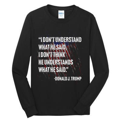 Trump Biden Presidential Debate 2024 Funny Tall Long Sleeve T-Shirt