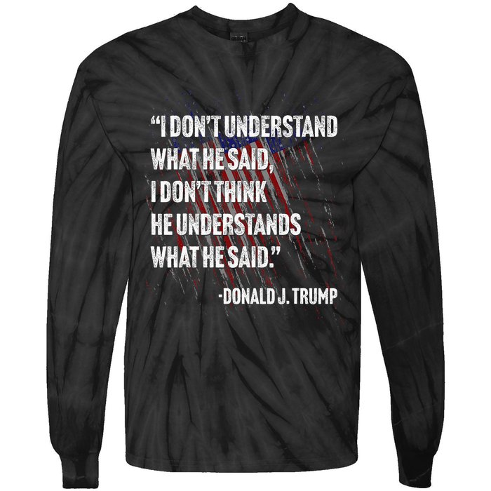 Trump Biden Presidential Debate 2024 Funny Tie-Dye Long Sleeve Shirt