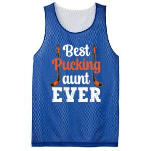 The Best Pucking Aunt Ever Funny Hockey Sports Lover Gift Mesh Reversible Basketball Jersey Tank