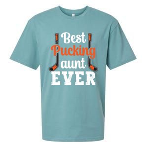 The Best Pucking Aunt Ever Funny Hockey Sports Lover Gift Sueded Cloud Jersey T-Shirt