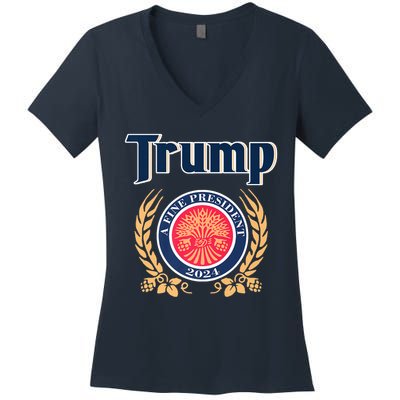 Trump Best President A Fine President 2024 2028 Women's V-Neck T-Shirt