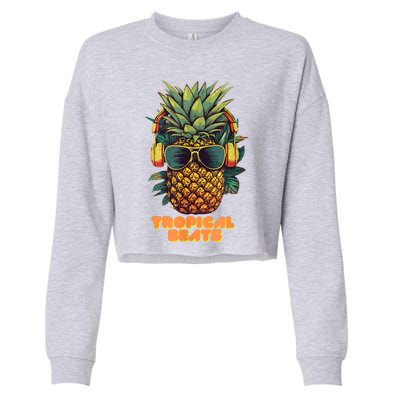 Tropical Beats Pineapple DJ Fun And Unique Graphic Cropped Pullover Crew