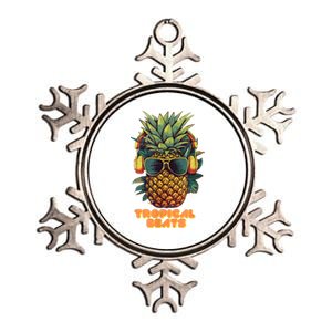 Tropical Beats Pineapple DJ Fun And Unique Graphic Metallic Star Ornament