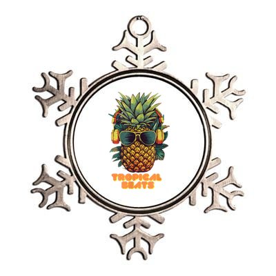 Tropical Beats Pineapple DJ Fun And Unique Graphic Metallic Star Ornament