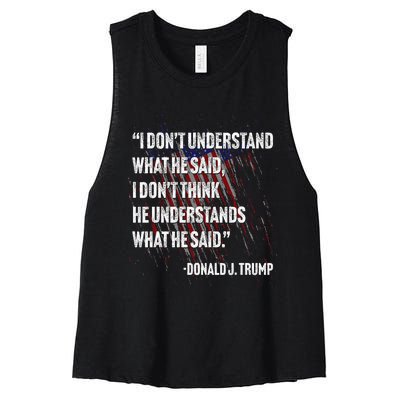 Trump Biden Presidential Debate 2024 Women's Racerback Cropped Tank