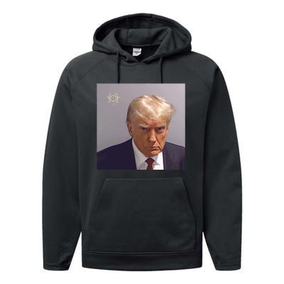 The Booking Photo Of Donald Trump Performance Fleece Hoodie