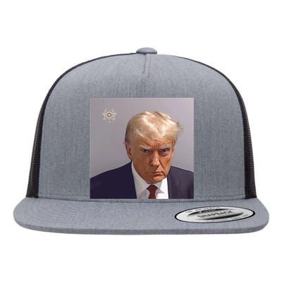 The Booking Photo Of Donald Trump Flat Bill Trucker Hat