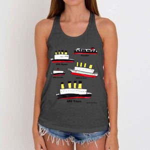 Titanic Britanic Poseidon Carpathia Famous Ship Gift. Women's Knotted Racerback Tank