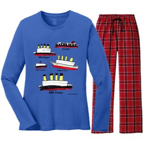 Titanic Britanic Poseidon Carpathia Famous Ship Gift. Women's Long Sleeve Flannel Pajama Set 