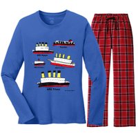 Titanic Britanic Poseidon Carpathia Famous Ship Gift. Women's Long Sleeve Flannel Pajama Set 