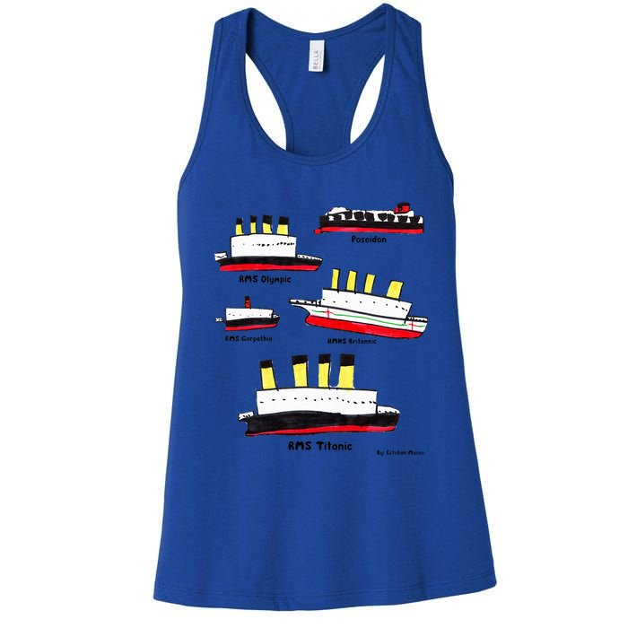 Titanic Britanic Poseidon Carpathia Famous Ship Gift. Women's Racerback Tank