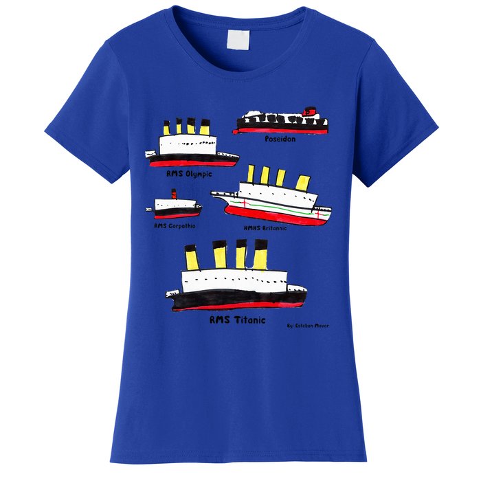 Titanic Britanic Poseidon Carpathia Famous Ship Gift. Women's T-Shirt