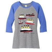 Titanic Britanic Poseidon Carpathia Famous Ship Gift. Women's Tri-Blend 3/4-Sleeve Raglan Shirt