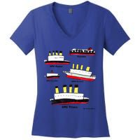 Titanic Britanic Poseidon Carpathia Famous Ship Gift. Women's V-Neck T-Shirt