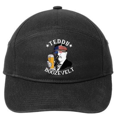 Teddy Boozevelt President Theodore Roosevelt Drinking Beer 7-Panel Snapback Hat