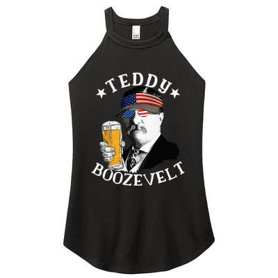 Teddy Boozevelt President Theodore Roosevelt Drinking Beer Women's Perfect Tri Rocker Tank