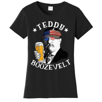 Teddy Boozevelt President Theodore Roosevelt Drinking Beer Women's T-Shirt