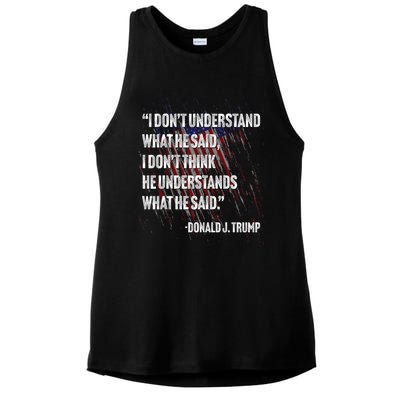 Trump Biden Presidential Debate 2024 Funny Quote Ladies PosiCharge Tri-Blend Wicking Tank