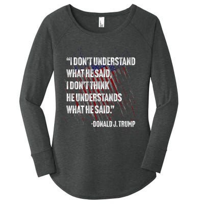 Trump Biden Presidential Debate 2024 Funny Quote Women's Perfect Tri Tunic Long Sleeve Shirt