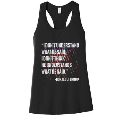 Trump Biden Presidential Debate 2024 Funny Quote Women's Racerback Tank