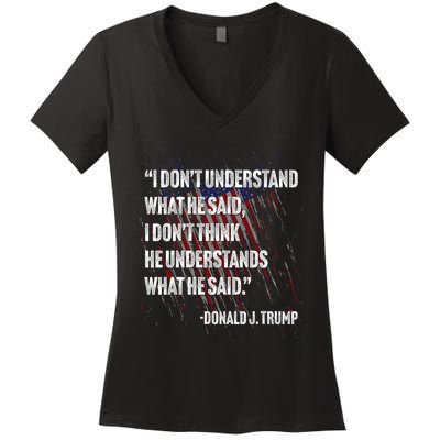 Trump Biden Presidential Debate 2024 Funny Quote Women's V-Neck T-Shirt