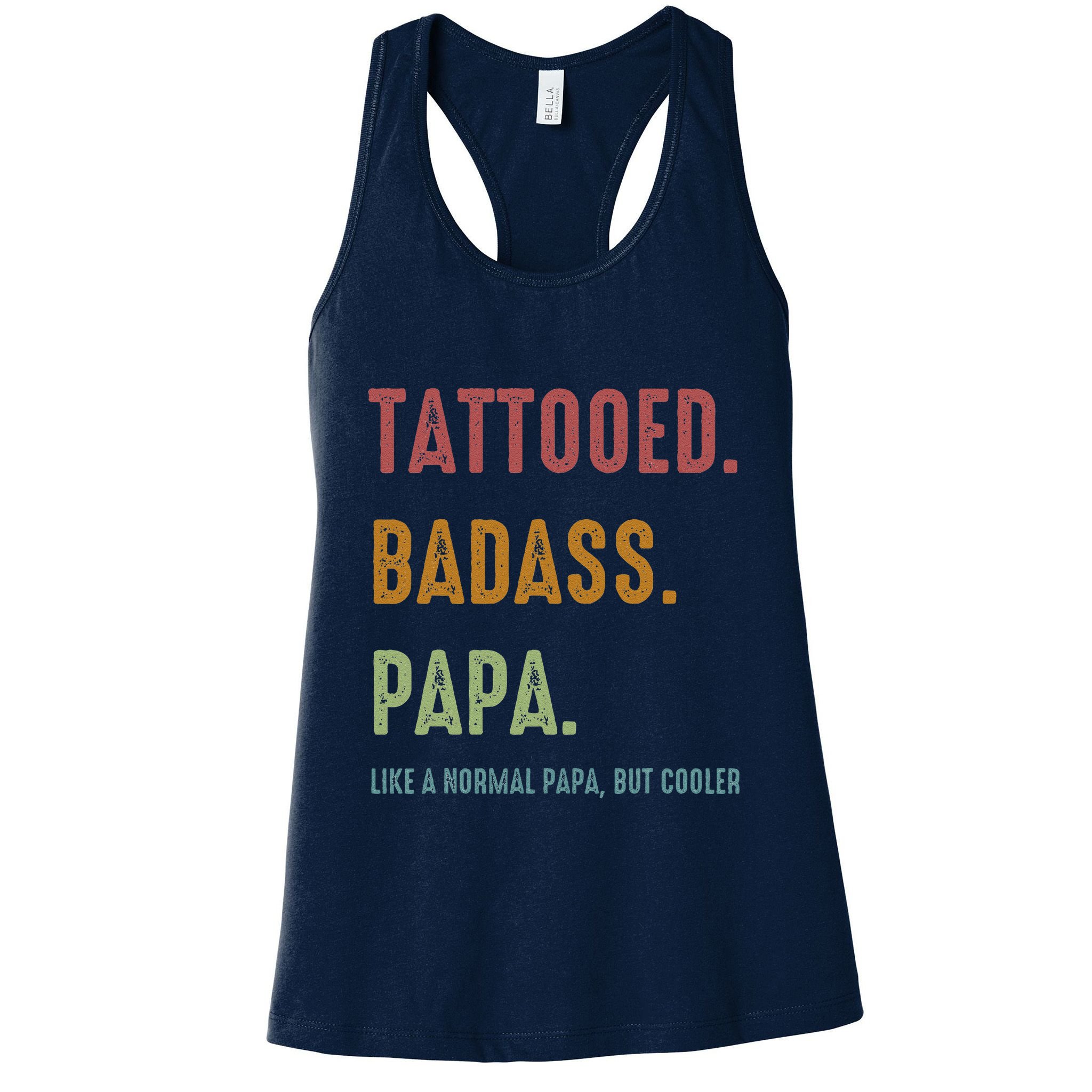 Tattooed Badass Papa Inked FatherS Day Present Womens Tank Top