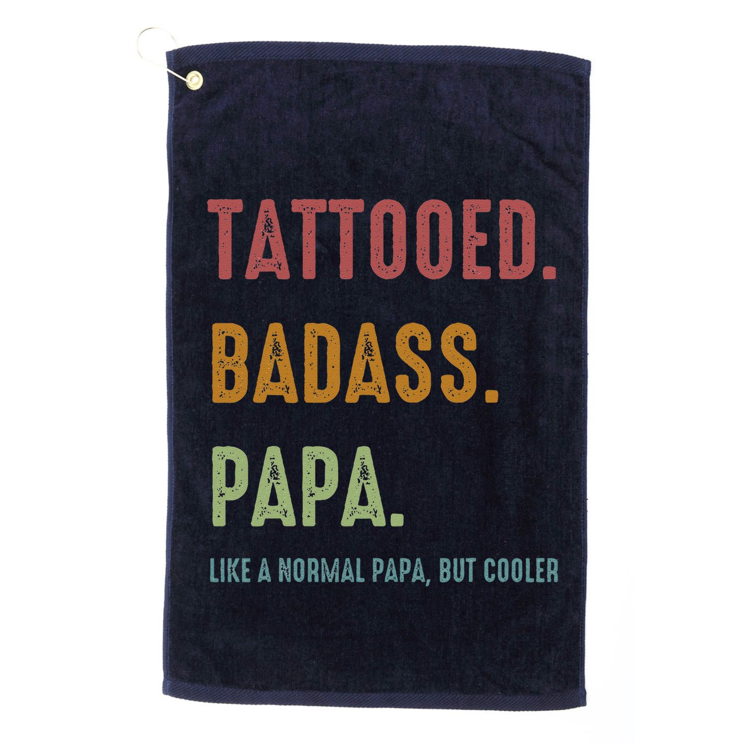 Tattooed Badass Papa Inked FatherS Day Present Golf Towel