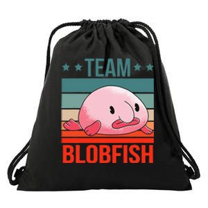 Team Blobfish Quote Deep Sea Fish Blobfish Drawstring Bag