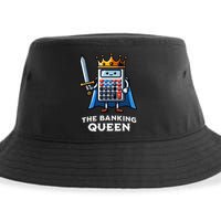 The Banking Queen Funny Illustration Calculator Sustainable Bucket Hat