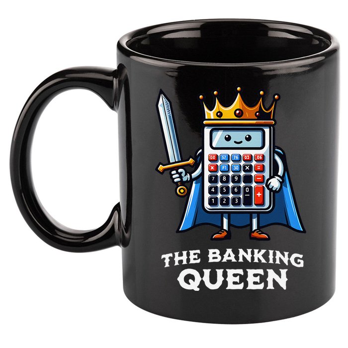 The Banking Queen Funny Illustration Calculator 11oz C Handle Ceramic Mug
