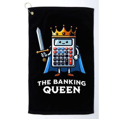 The Banking Queen Funny Illustration Calculator Golf Towel