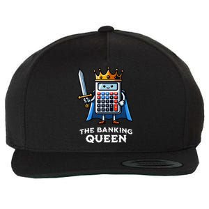 The Banking Queen Funny Illustration Calculator Wool Snapback Cap