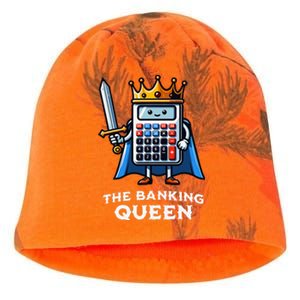 The Banking Queen Funny Illustration Calculator Kati - Camo Knit Beanie