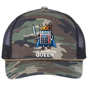 The Banking Queen Funny Illustration Calculator Retro Rope Trucker Hat Cap