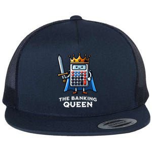 The Banking Queen Funny Illustration Calculator Flat Bill Trucker Hat