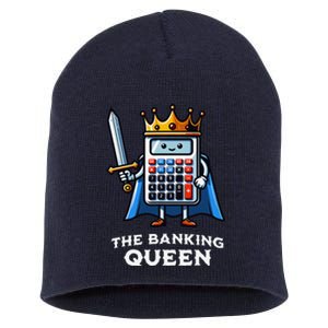 The Banking Queen Funny Illustration Calculator Short Acrylic Beanie