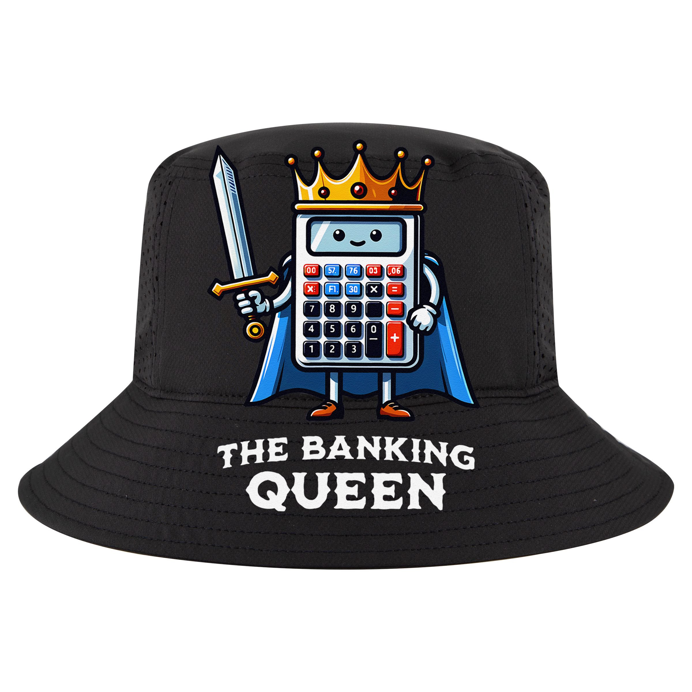 The Banking Queen Funny Illustration Calculator Cooling Performance Crew T-Shirt